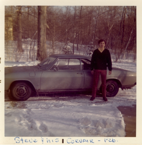 Harry and his corvair (Feb. 1972)